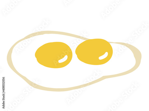 かわいいタマゴ料理の双子目玉焼き／手描きイラスト素材