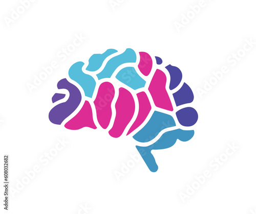 Brain logo illustration mind logotype vector image