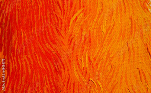 Orange shade brush strokes abstract art background, brush texture, fragment of acrylic painting on canvas.