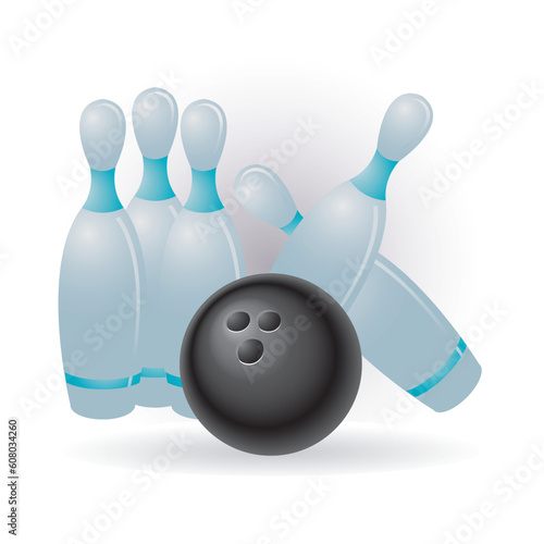 bowling ball and pins