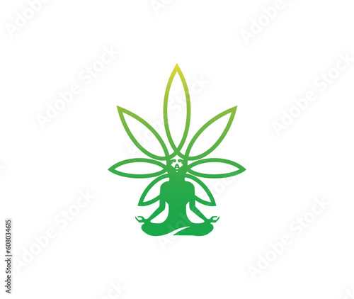 Yoga Weed Cannabis marijuana Relax logo