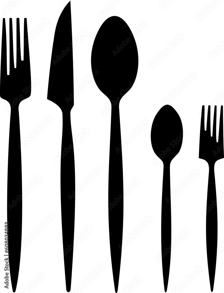 A set of tableware isolated on white background A set of tableware isolated on white background