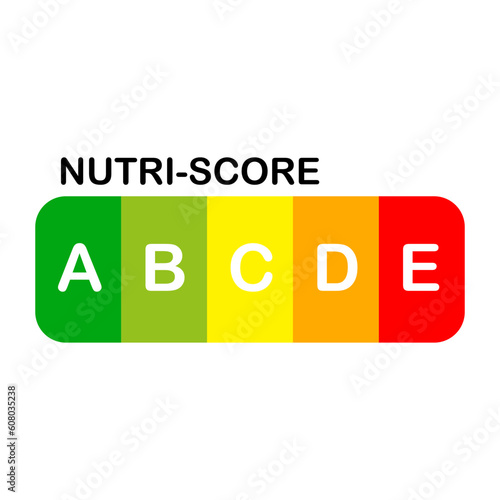 Nutri Score official label. Vector illustration.