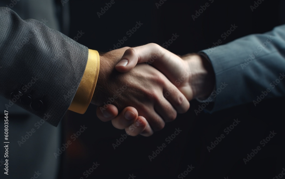 Business people Closing the Deal Handshake in Business Negotiation,  Generative AI