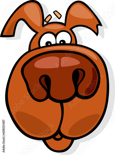 Cartoon vector illustration of sniffing dog