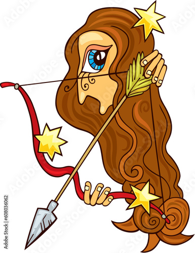 Illustration of zodiac sagittarius sign