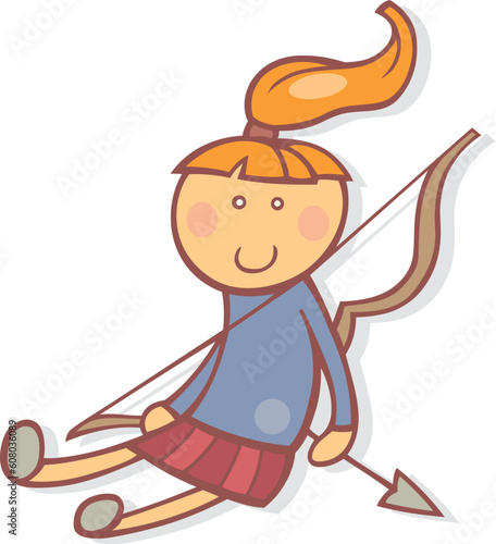 Illustration of sagittarius zodiac sign