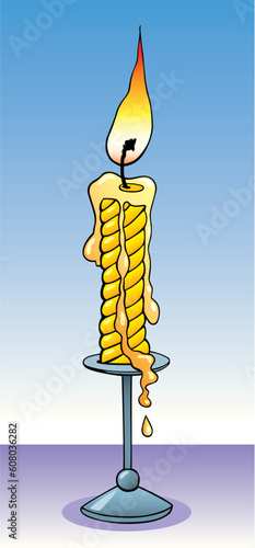 Vector illustration of burning candle