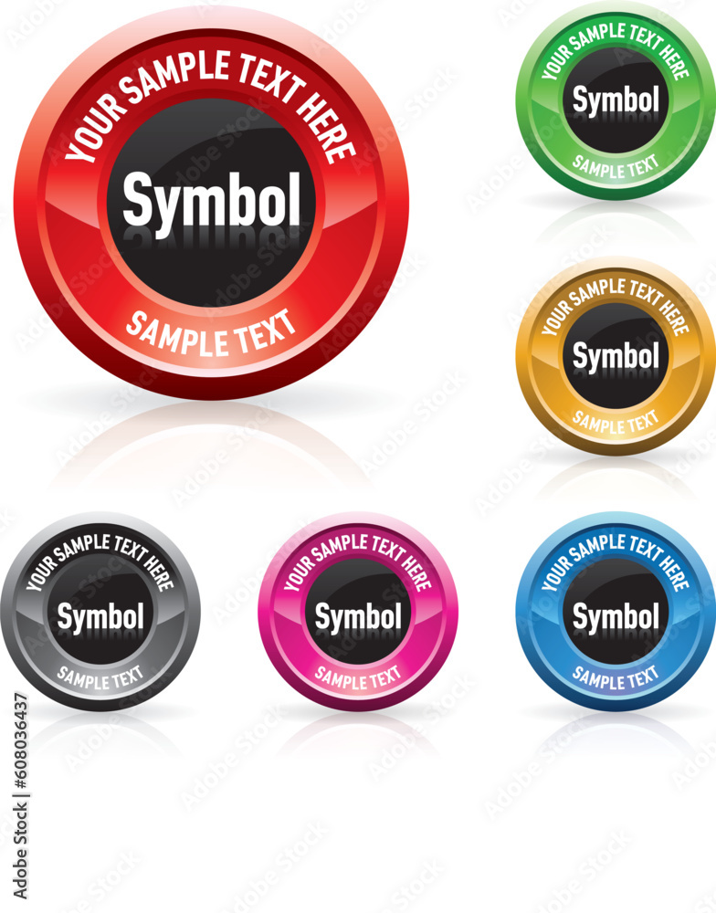 Fototapeta premium Color set of beautiful web buttons. Vector illustration.