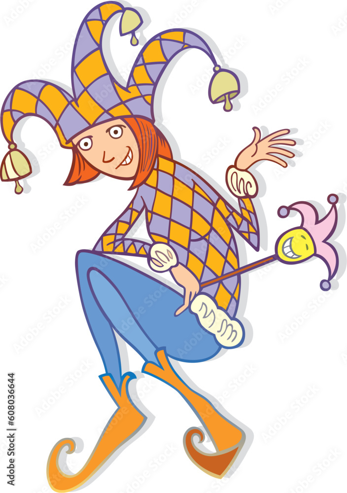 Illustration of jester woman personality type