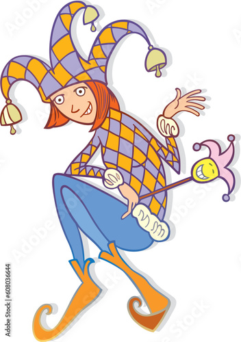 Illustration of jester woman personality type