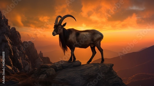 mountain goat on the rock © Aqib