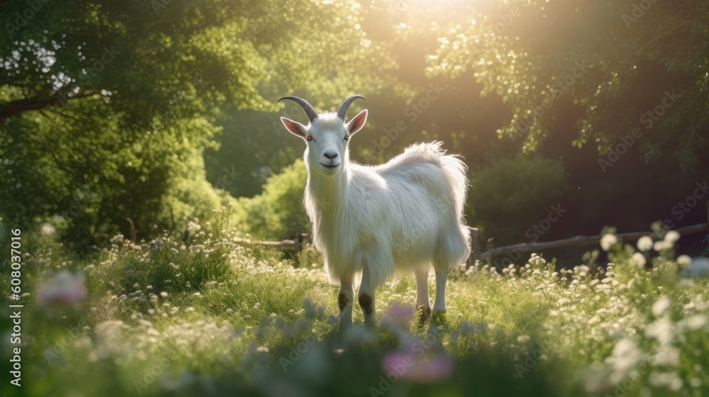 Obraz premium goat on a meadow