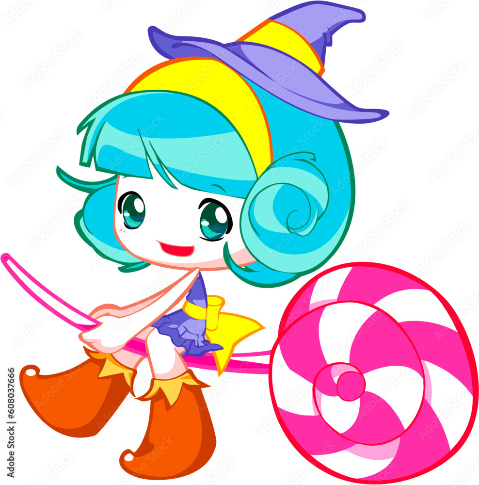 Naklejka premium a vector illustration of a cute kid