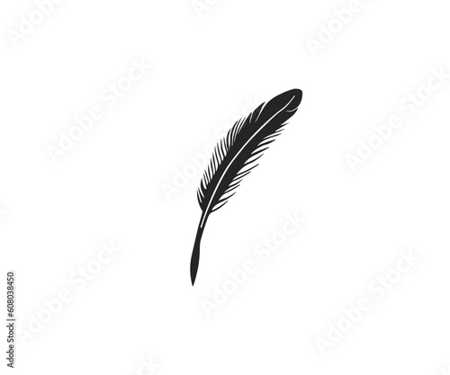 Feather bird pen cartoon design