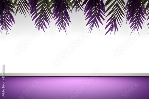 Abstract Purple studio background for product presentation empty room with shadows. 3D-room with copy space