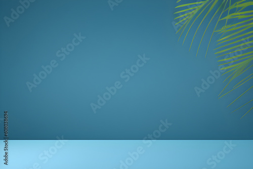 Blue studio background for product presentation
