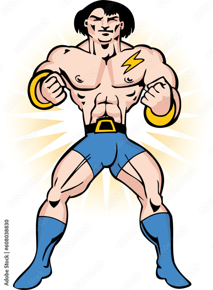 An image of a muscular hero. An image of a muscular hero.