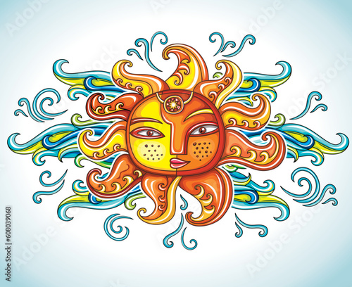Sun symbol. Vector illustration.