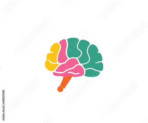 Brain logo illustration mind logotype vector image