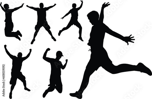 Wallpaper Mural people jumping silhouettes - vector Torontodigital.ca