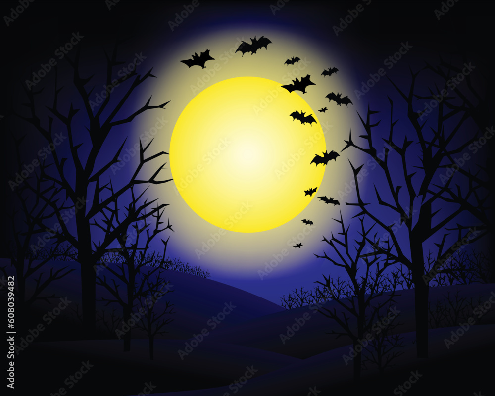 halloween invitation or background and bats