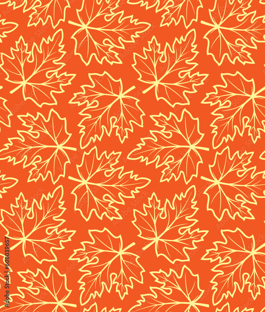 Seamless pattern from  autumn leaves(can be repeated and scaled in any size)