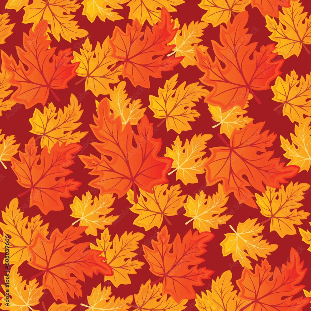 Seamless pattern from autumn leaves(can be repeated and scaled in any size) Seamless pattern from autumn leaves(can be repeated and scaled in any size)