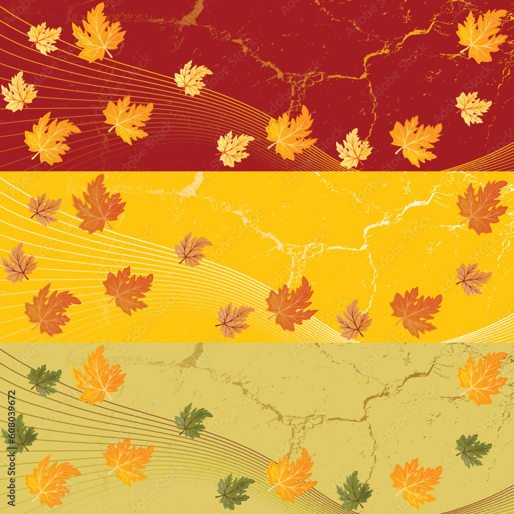 Set of three autumn banners Set of three autumn banners