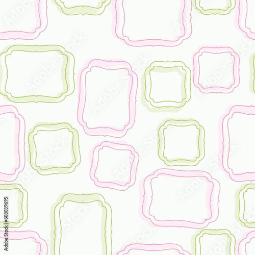 Seamless pink and green background. Collection "for Mom". Motive of "framework".