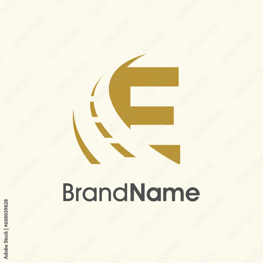 Obraz premium Simple Elegant Initial E Road Way Logo
