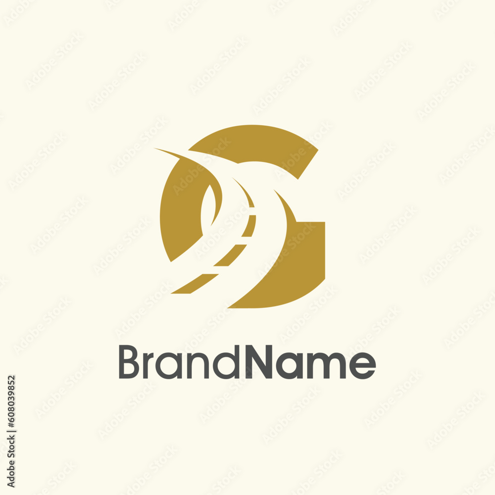 Simple Elegant Initial G Road Way Logo Simple Elegant Initial G Road Way Logo