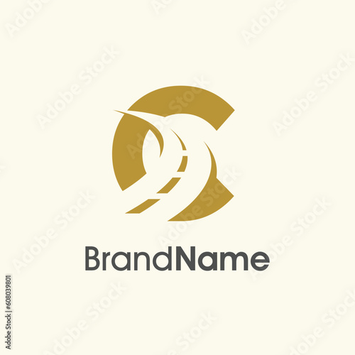 Simple Elegant Initial C Road Way Logo