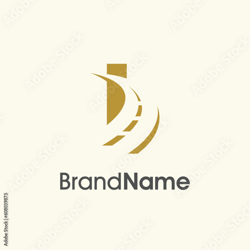 Simple Elegant Initial I Road Way Logo