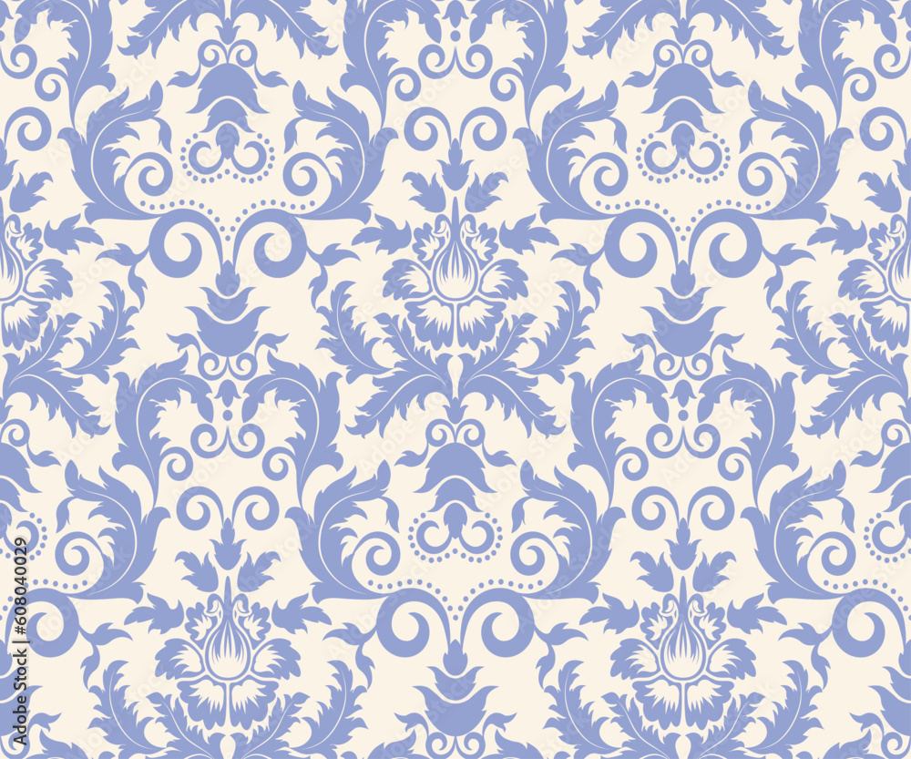 Seamless pattern from blue flowers and leaves(can be repeated and scaled in any size) Seamless pattern from blue flowers and leaves(can be repeated and scaled in any size)