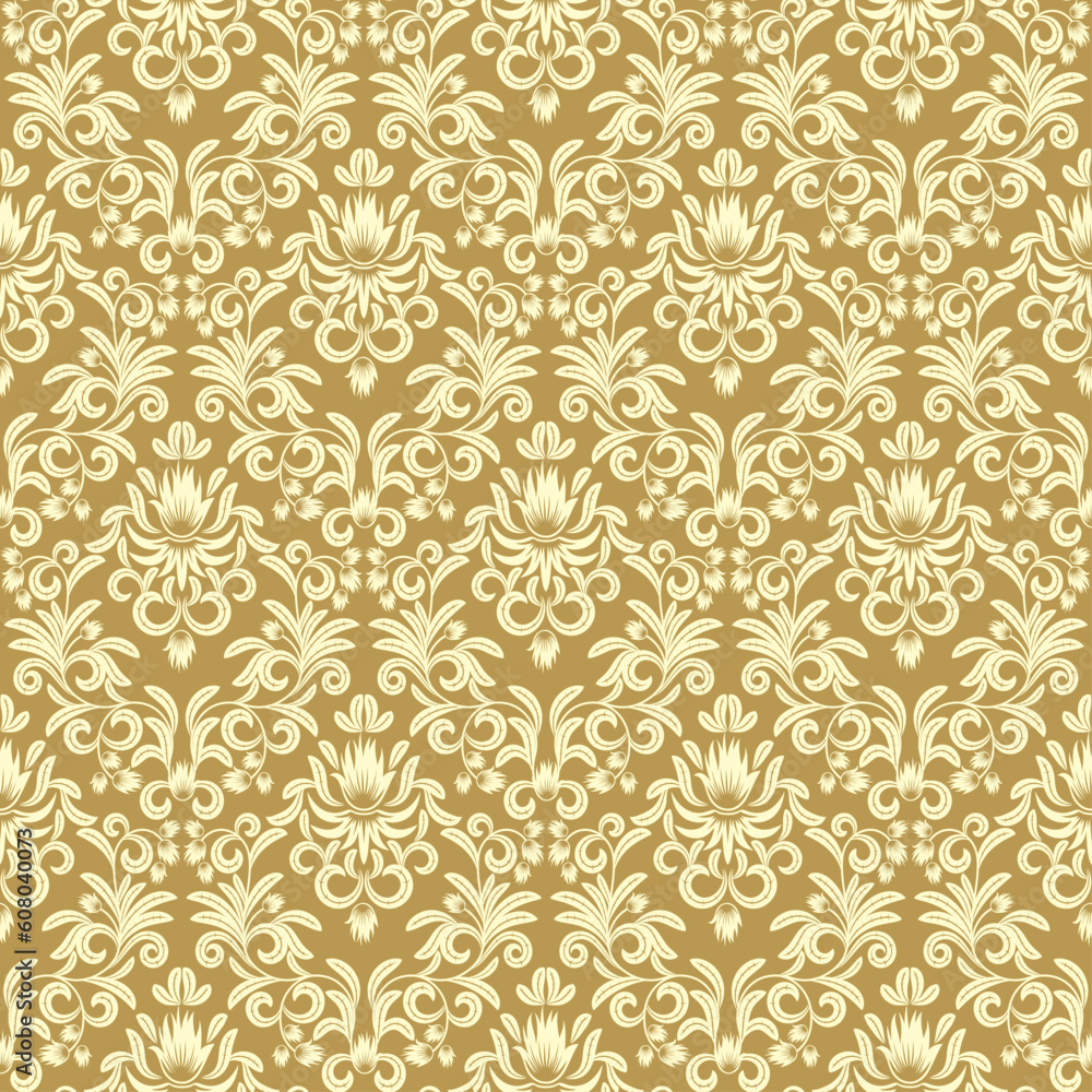 Seamless pattern from  yellow flowers and leaves(can be repeated and scaled in any size)