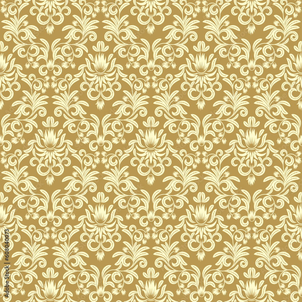 Seamless pattern from yellow flowers and leaves(can be repeated and scaled in any size) Seamless pattern from yellow flowers and leaves(can be repeated and scaled in any size)