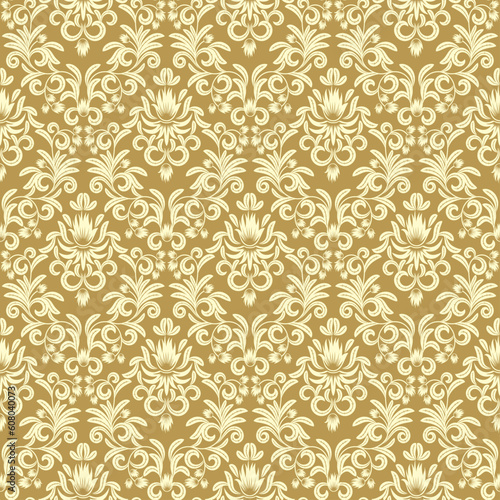 Seamless pattern from yellow flowers and leaves(can be repeated and scaled in any size)