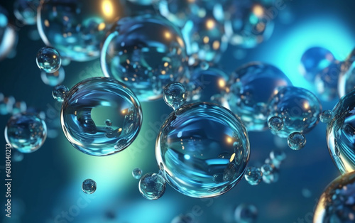 Hydrogen Bubbles in Liquid Sustainable Energy Concept, Generative AI