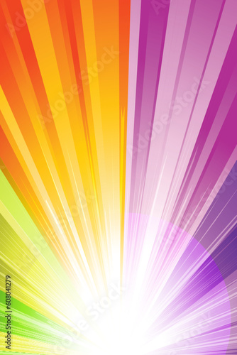 illustration of colorful sunburst background