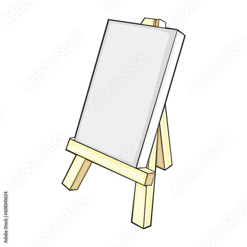 fully editable vector illustration of isolated easel