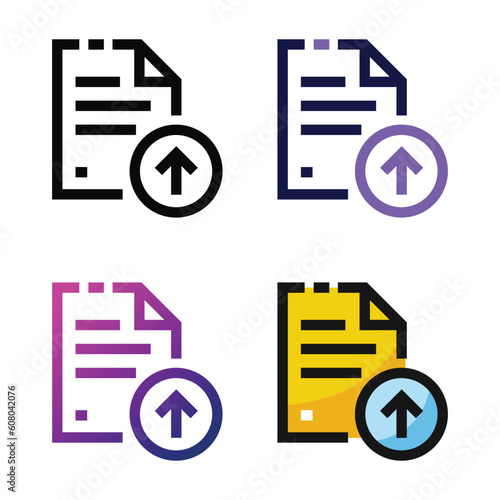 File upload icon design in four variation color
