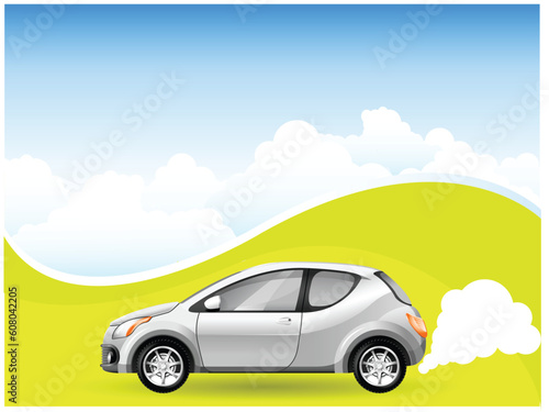 Alternative Energy car on the Cloudscape background © Designpics