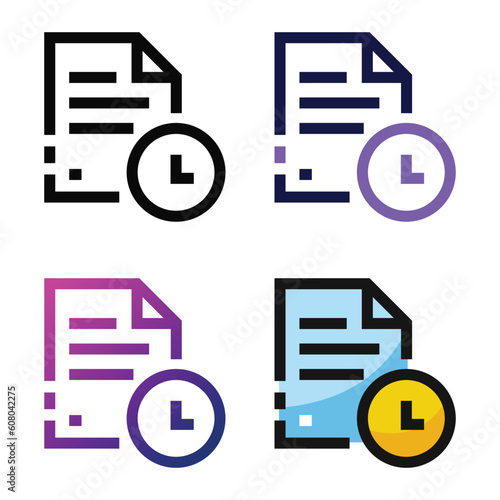 Time file icon design in four variation color
