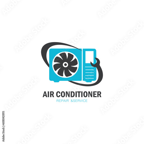 Air Conditioner Repair & Service Logo Vector Icon Illustration
