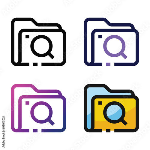 Search folder icon design in four variation color