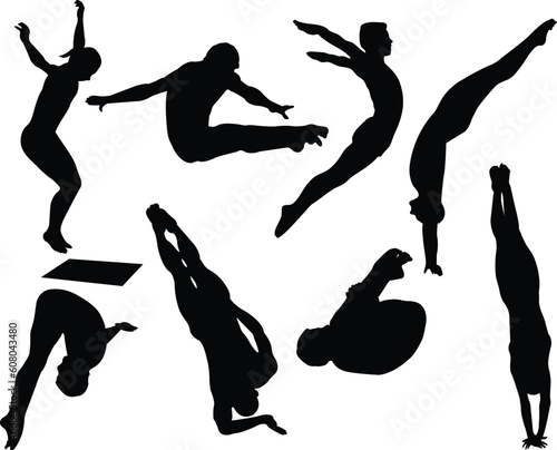 free style diving collection - vector