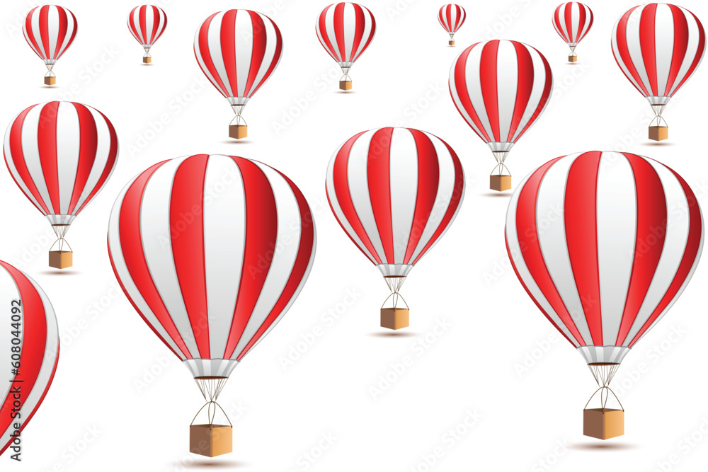 illustration of parachute icons on white background