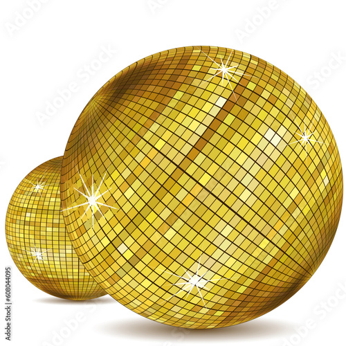 illustration of disco ball on white background