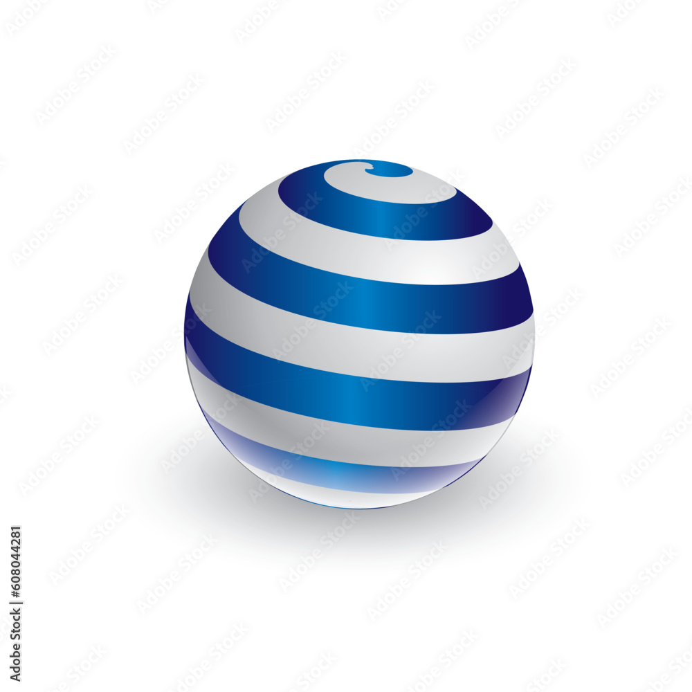 Abstract spiral ball in 3d editable vector format Abstract spiral ball in 3d editable vector format